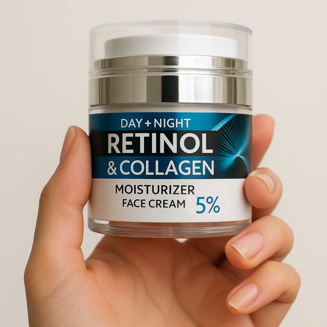 Creme facial com 1% de retinol – antirrugas, hidratante e suave