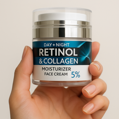 Creme facial com 1% de retinol – antirrugas, hidratante e suave